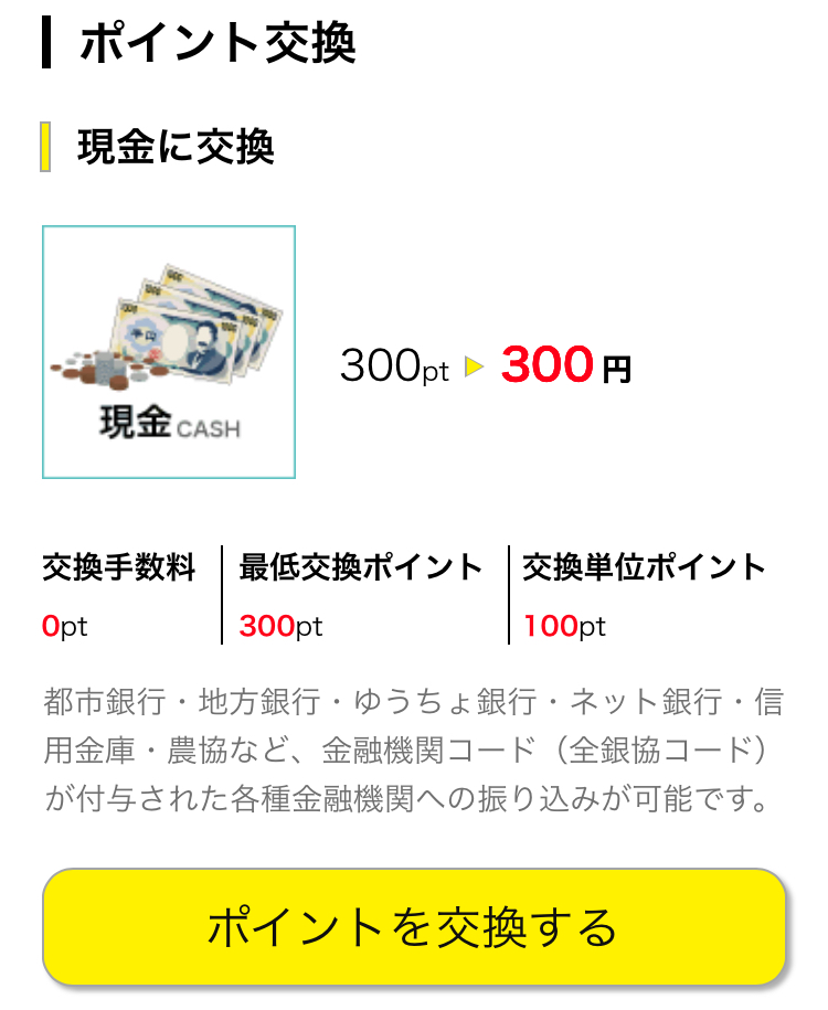 ハピタスポイントから現金に交換する方法